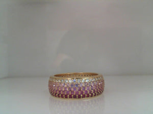 Gemma Couture 18k yellow gold ruby and diamond ombre ring