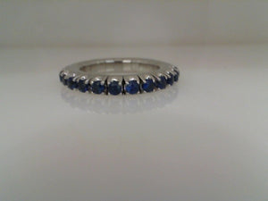 Gemma Couture 18k White Gold Blue Sapphire Stretch Ring