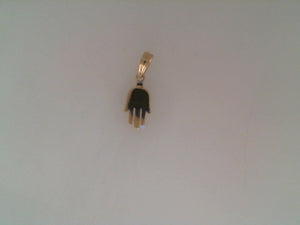 14k yellow gold small solid Hamsa pendant
