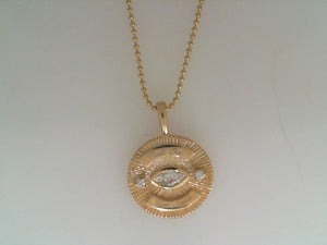 Logan Hollowell 18k yellow gold Call on Your Angels Eye charm necklace