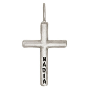 Heather Moore Silver Name Cross Charm