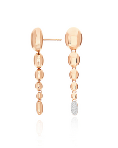 Nanis 18k Rose Gold Dancing in the Rain Ball Drop Earrings with Pave Diamonds