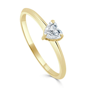 SABRINA DESIGNS - 14k Gold Prong Diamond Heart Solitaire Ring