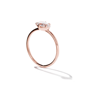 18k rose gold east and west pear shape diamond engagement ring