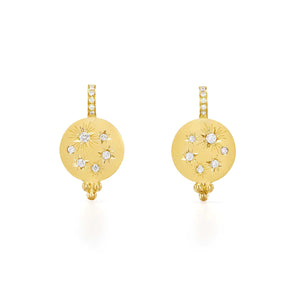 TEMPLE ST CLAIR  18k Yellow Gold Cosmo Leverback Earrings with Diamonds