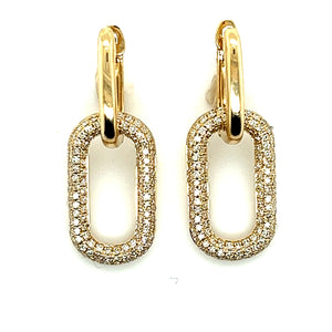 LUXURY BY LEONARDO 14k Yellow Gold Diamond Link Drop Earrings