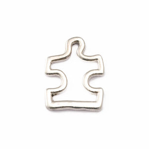 simple silver puzzle piece chamr
