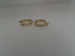 Sabrina 14k YG diamond huggie earrings  .05tw