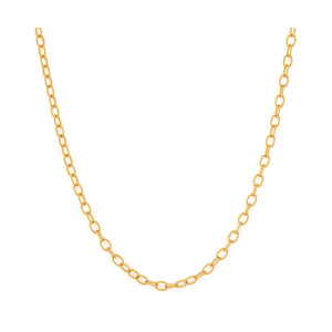 Three Stories 14k yellow gold textures oval link chain 16"