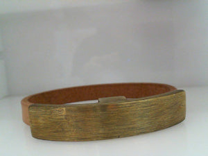Artemas Quibble Natural leather and Antiqued brass clasp Small