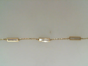 Sabrina 14k yellow gold Mother of Pearl bar bracelet