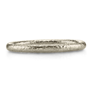 Single Stone 18k Natural White Gold Jane Band