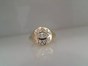 Logan Hollowell 18k yellow gold Diamond Angel eye ring sz 6.5