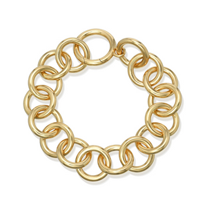 Single Stone 18k Gold XL Link Luxe Club Bracelet