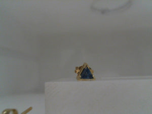 Eriness 14k Gold Blue Sapphire Triangle Stud Earring