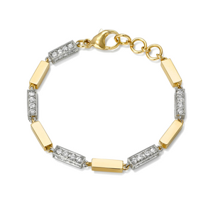Single Stone 18k Gold and Platinum OEC Diamond Giana Bracelet