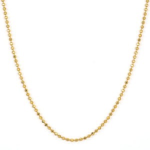 Three Stories 14k yellow gold Classic small diamond cut bead chain 16"