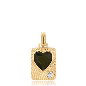 Helena Rose Ripple Heart Amulet in Chrome Tourmaline