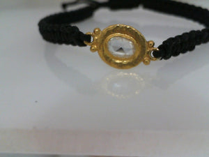 MIMI 18k Yellow gold and rose cut diamond woven bracelet