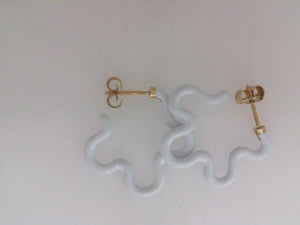 Bea Bongiasca white enamel flower power earrings