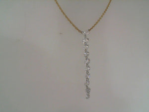 MAJ 18k yellow gold 10 diamond single drop necklace 1.65tw