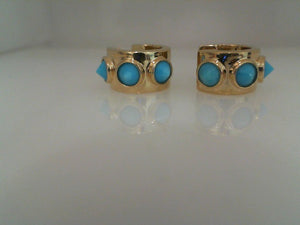 Robinson Pelham 14ct yellow gold Akida huggie earrings with turquoise