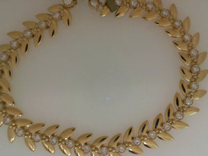 Temple St Clair 18k yellow gold and diamond Vine bracelet