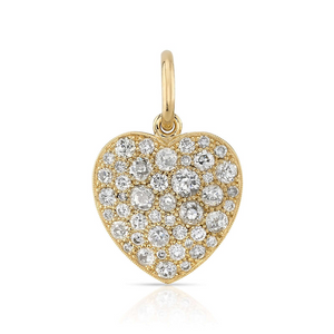 Single Stone Medium Cobblestone Diamond Heart Pendant