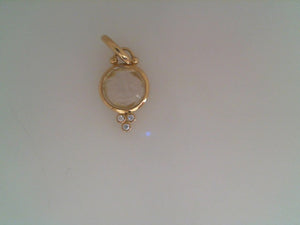 Temple St Clair 18k yellow gold 10mm Crystal Moonface with diamonds