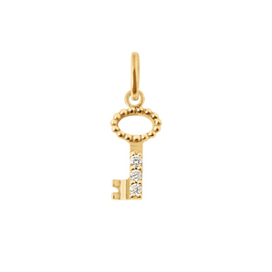 Gigi Clozeau 18k Yellow Gold Diamond Key Pendant