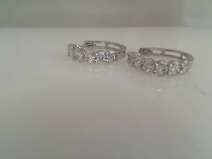 Sabrina 14k white gold oval diamond huggie earrings 1.14tw
