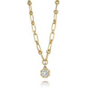 Single Stone 18k Gold "Lola" Diamond Drop Necklace