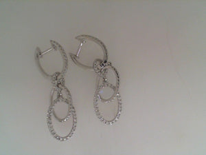 Sabrina 14k white gold diamond link dangle earrings .61tw