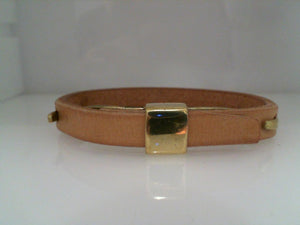 Artemas Quibble natural leather and high polish brass clasp Medium