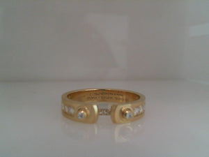 Nouvel Heritage 18k yellow gold diamond Mood Tuxedo ring sz 7