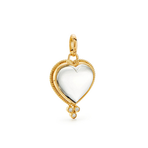 Temple St Clair 18k Gold Rock Crystal Heart Pendant