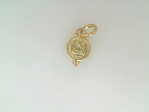 Temple St Clair 18k yellow gold 10mm Angel pendant
