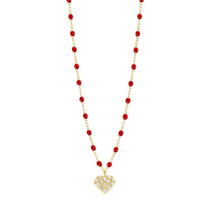 Gigi Clozeau 18k Gold Classic In Love Ruby Diamond Heart Necklace