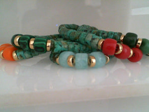 MIMI turquoise beaded bracelet with colorful bead accents