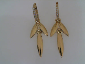 Temple St Clair 18k yellow gold Vine Drop earrings