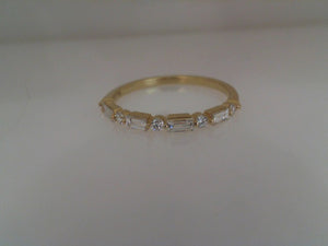 LBL 14k yellow gold round and baguette band