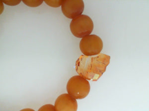 YY amber and Swarovski skull bracelet