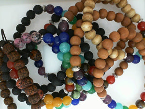 YY assorted colored stone bead bracelets