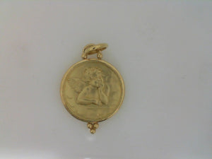 Temple St Clair 18k yellow gold 21mm Angel pendant