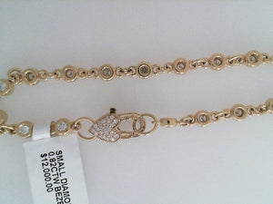 Erica Courtney 18k yellow gold small diamond bezel bracelet .82tw