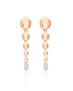Nanis 18k Rose Gold Dancing in the Rain Ball Drop Earrings with Pave Diamonds