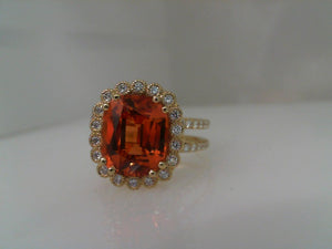 Erica Courtney 18k yellow gold Emily Ann Mandarin garnet and diamond r