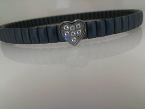Nomination Blue stainless steel stretch heart bracelet