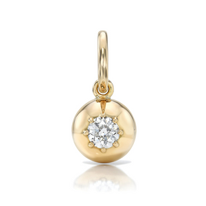 Single Stone 18k Gold OEC Diamond Luna Charm