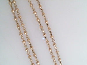 Single Stone 18k yellow gold mini rosary chain 30"